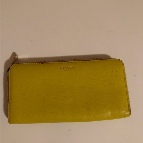 Coach Bags Yellow Leather Coach Wallet Poshmark